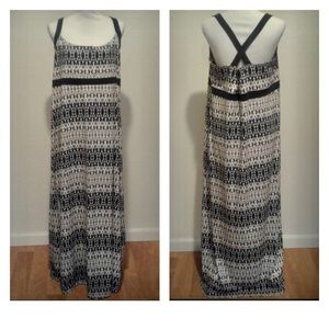 Eddie Bauer Maxi Dress Full Length Sleeveless Dress with Cross Back Straps